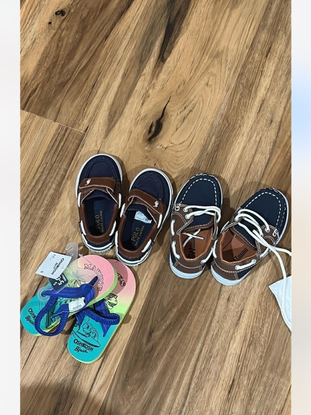 Polo by Ralph Lauren Navy and Brown Boys Boat Shoes